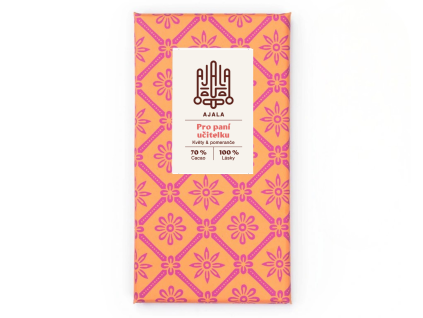 Květy a pomeranče pro paní učitelku  70% Cacao 100% Lásky