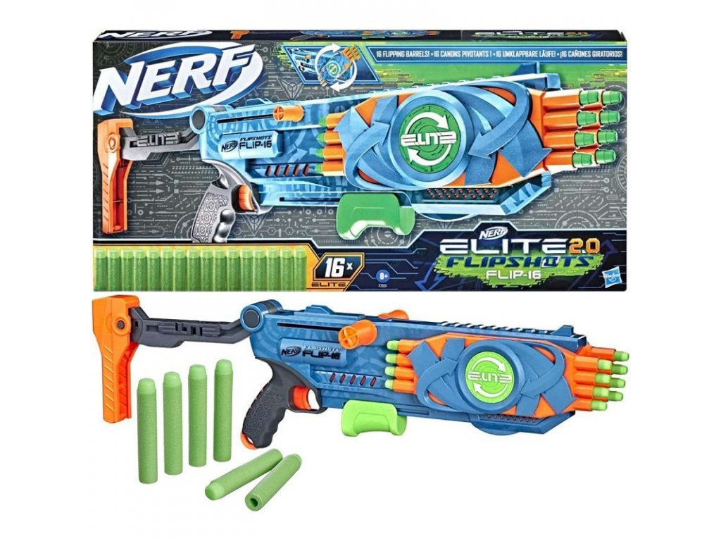 Nerf - elite 2.0 - blaster flipshots flip -32 2 fois 16 canons