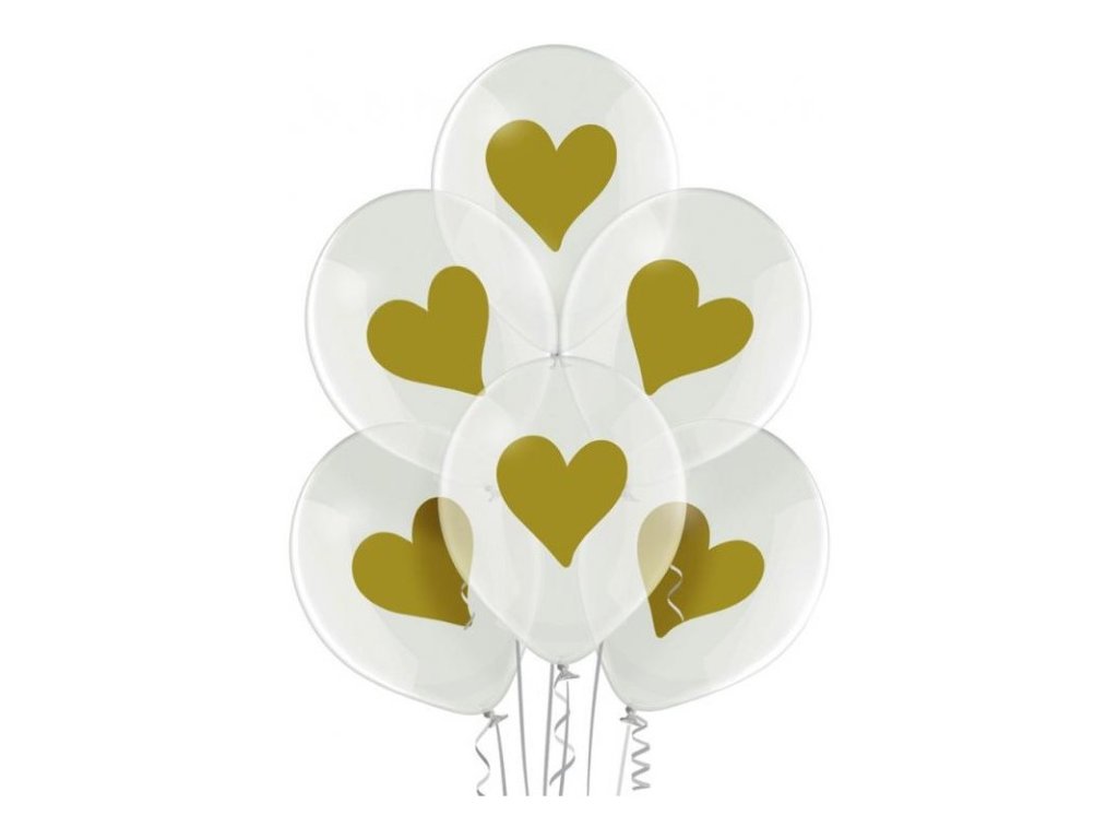 atlatszo lufi keszlet arany szivek 30cm 6 db 1