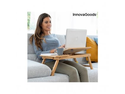 bambusz laptop asztal innovagoods