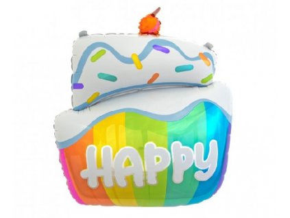 folia lufi szivarvanyos torta happy 60x50 cm