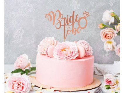 tortadekor bride to be rozsaszin arany