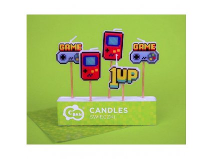 szuletesnapi gyertyak gamer 6 7 cm 5 db 1
