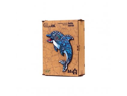 3d kezzel keszitett fa puzzle delfin a4 1