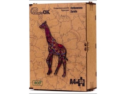 3d kezzel keszitett fa puzzle zsiraf a4 1