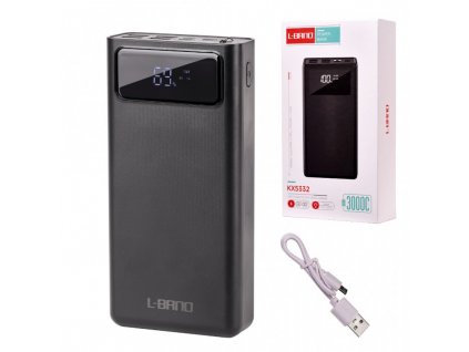powerbank usb csatlakozoval es led kepernyovel 30000mah 1
