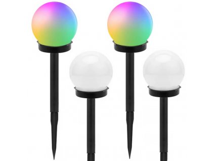 napelemes kerti lampak rgb golyo 10cm 4 db 1