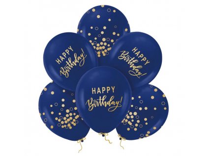 lufi keszlet happy birthday dark blue with gold 30cm 6db 13