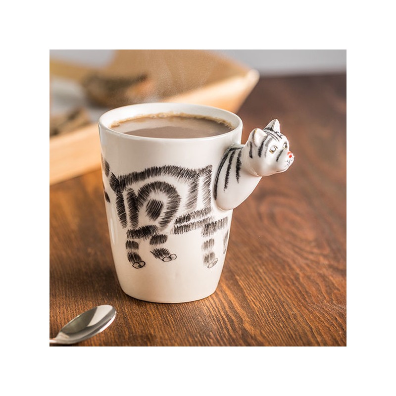 3D állatos bögre - macska 400ml