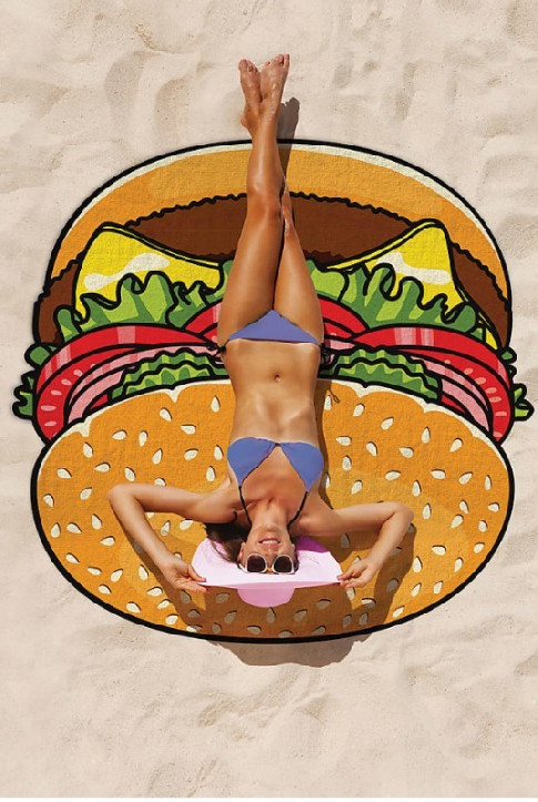 Hamburger kerek strandszőnyeg 135cm