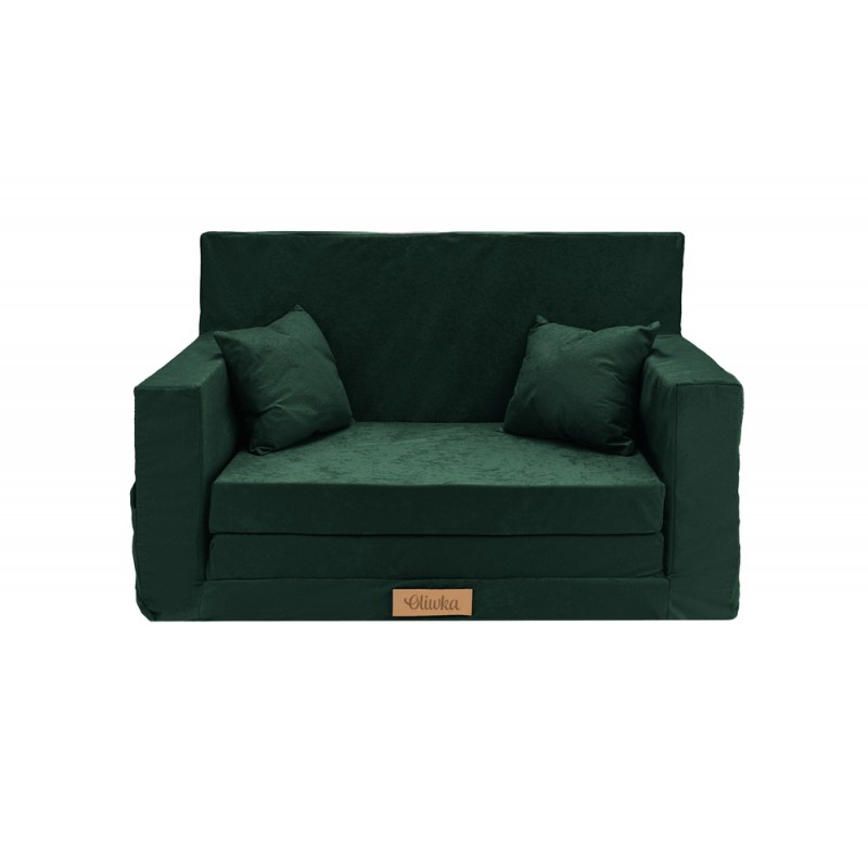Összecsukható minikanapé gyerekszobába - Olívia - sötétzöld