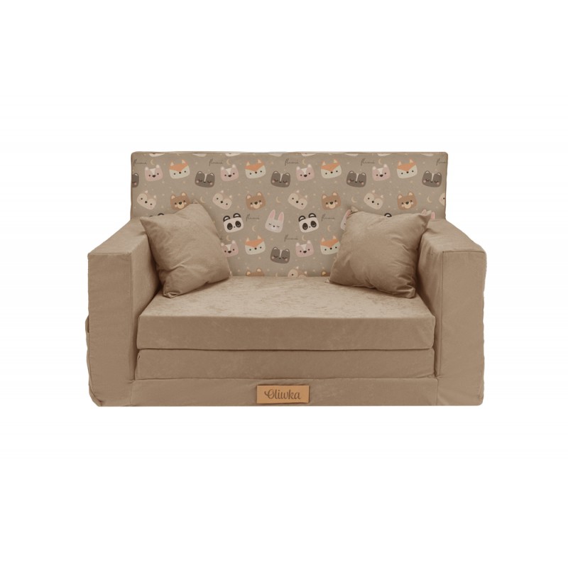 Összecsukható minikanapé gyerekszobába - Olívia - Erdei állatok