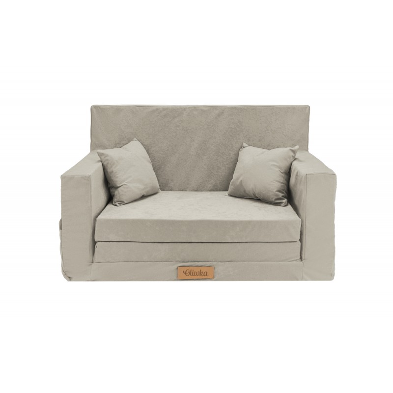 Összecsukható minikanapé gyerekszobába - Olívia - világosszürke