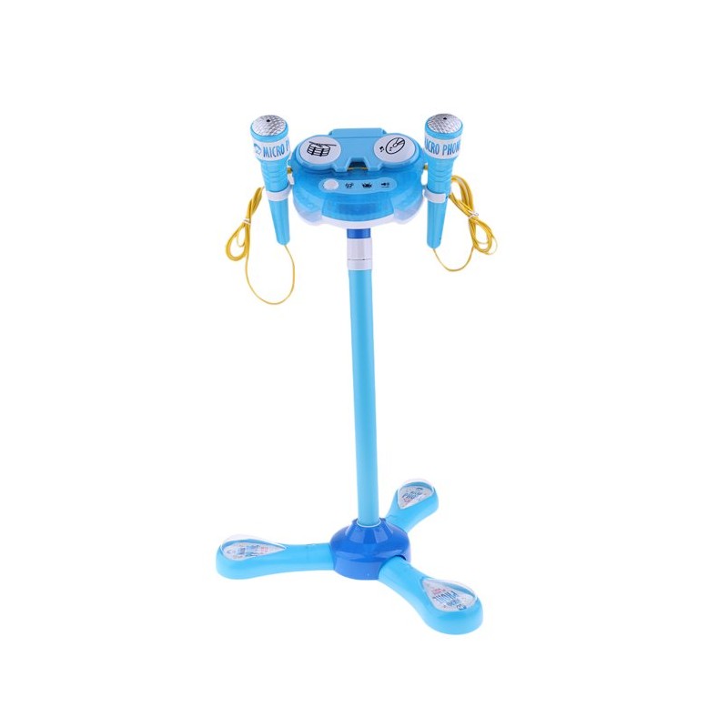Dupla gyerek karaoke LED állvánnyal Kék: kek