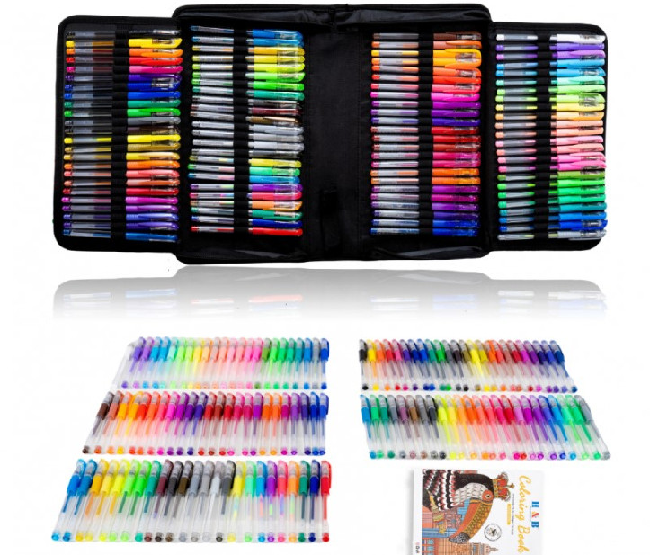 Színes zselés tollak 120 db-os tokban