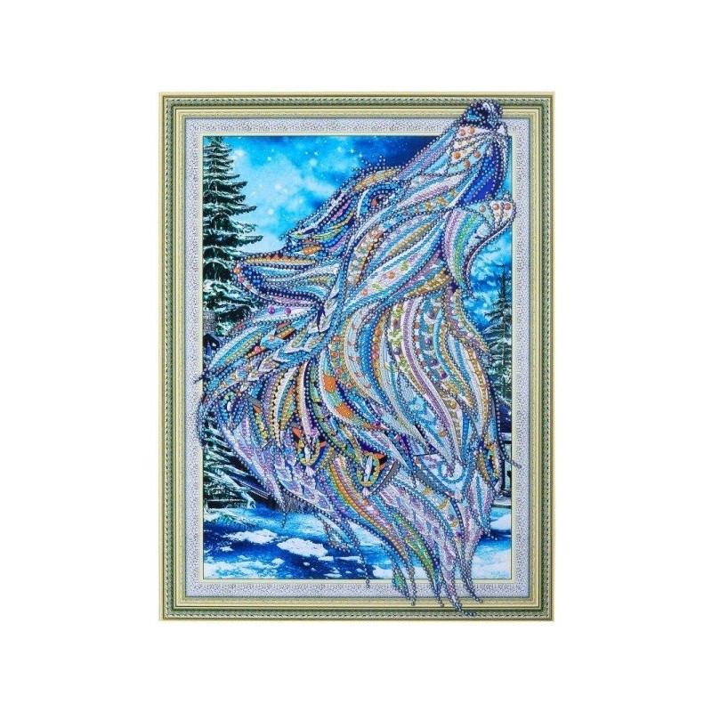 7D gyémánt mozaik - Absztrakt farkas