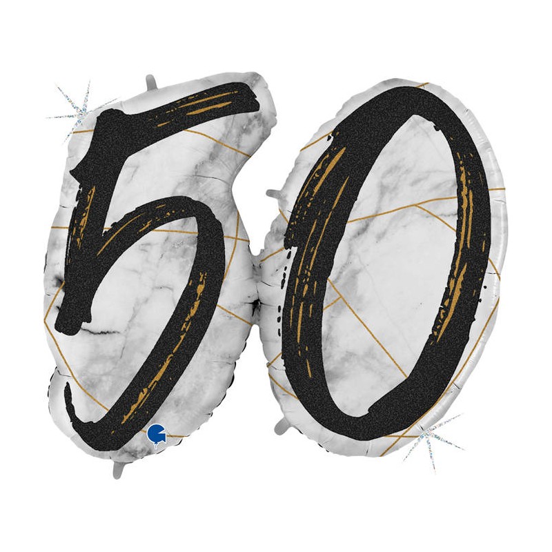 Fólia lufi - Kerek születésnap - fekete, 102 cm Egyéb változatok: 50