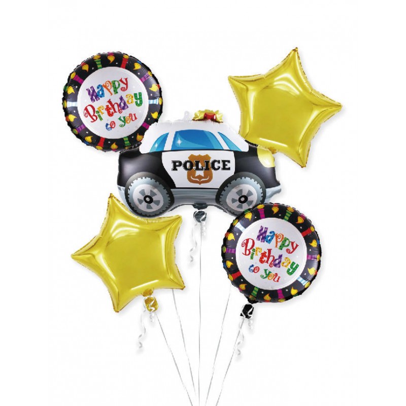 Születésnapi lufikészlet - Rendőrautó (5 db)