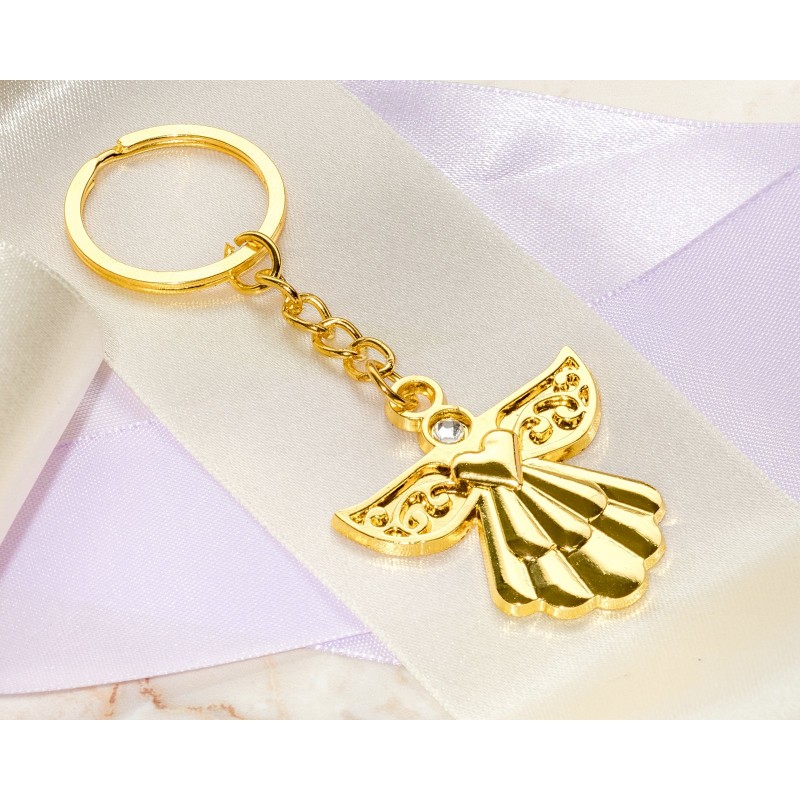 Kulcstartó - Angyal szívvel - arany