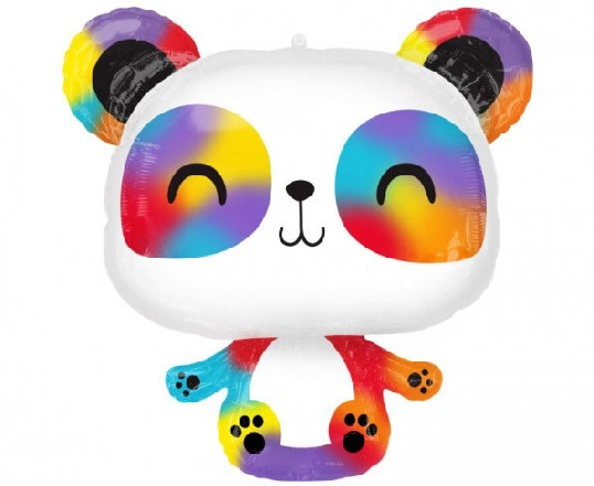 Fólia lufi - Szivárvány panda - 60x60 cm