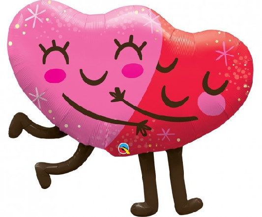 Fólia lufi -"Hugging Hearts" - 91 cm