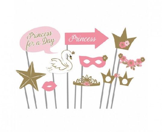 Parti szett fotókellék kis hercegnőknek 10 db ban ben