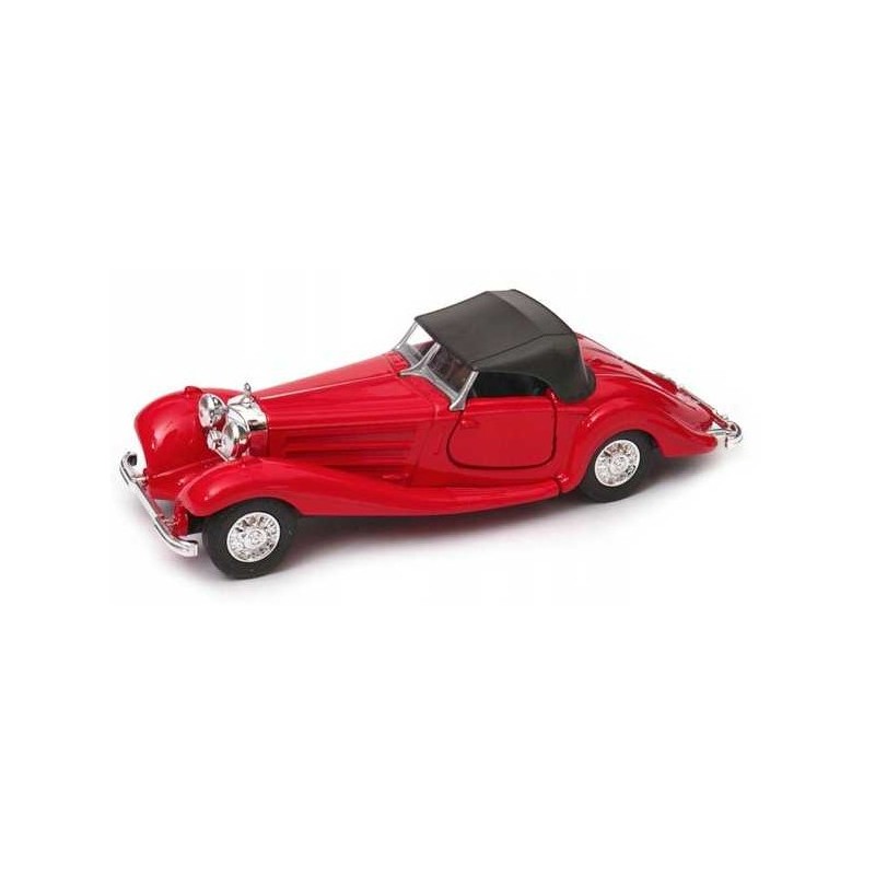 Fém autómodell - Old Timer 1:34 - 1936 Mercedes-Benz 500K (Close Top) Piros: piros