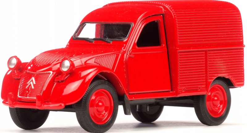 Fém autómodell - Old Timer 1:34 - Citroën 2CV Fourgonnette Piros: piros
