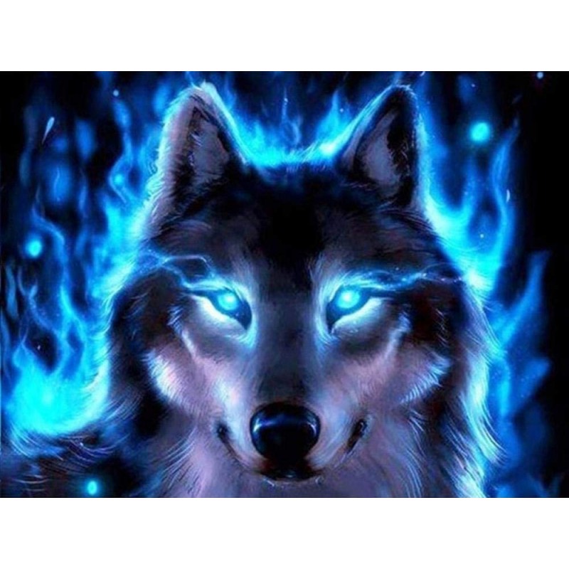 5D gyémánt mozaik - Farkas lángokban