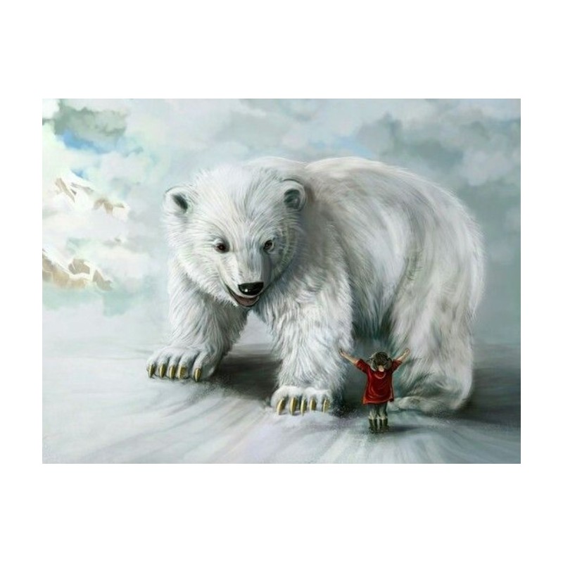 5D gyémánt mozaik - Medve és kislány