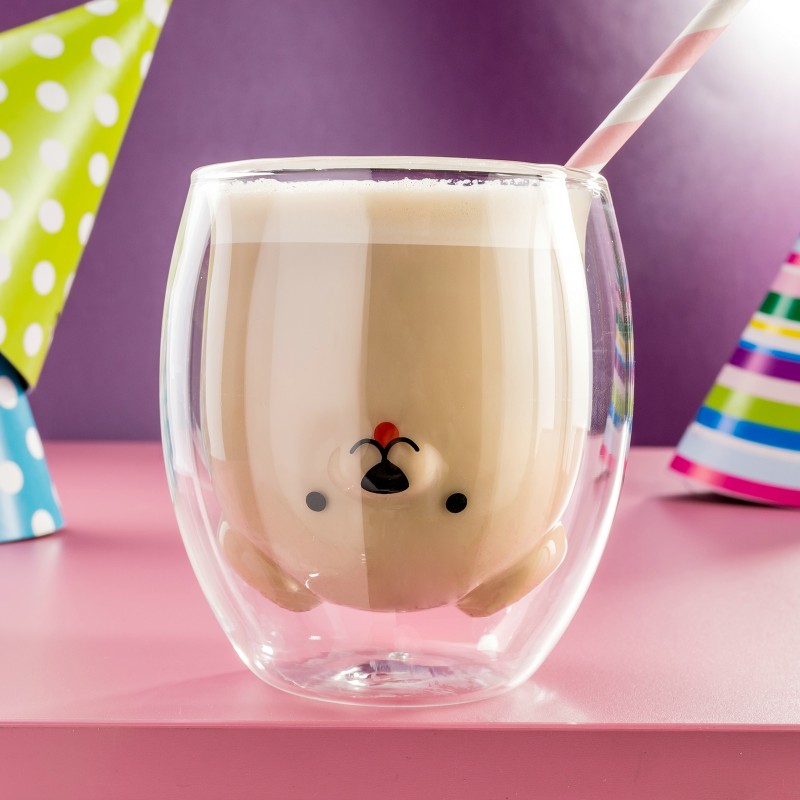 Dupla falú boroszilikát pohár 300ml Egyéb változatok: Maci