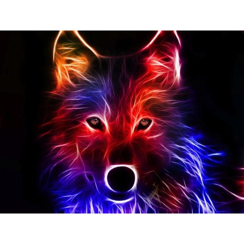 5D gyémánt mozaik - Wolf Ghost