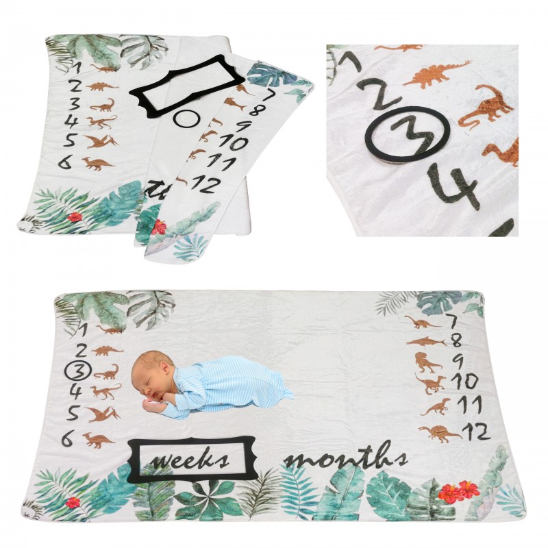 Mérföldkő szőnyeg - Dino Jungle - 100x150cm - plüss