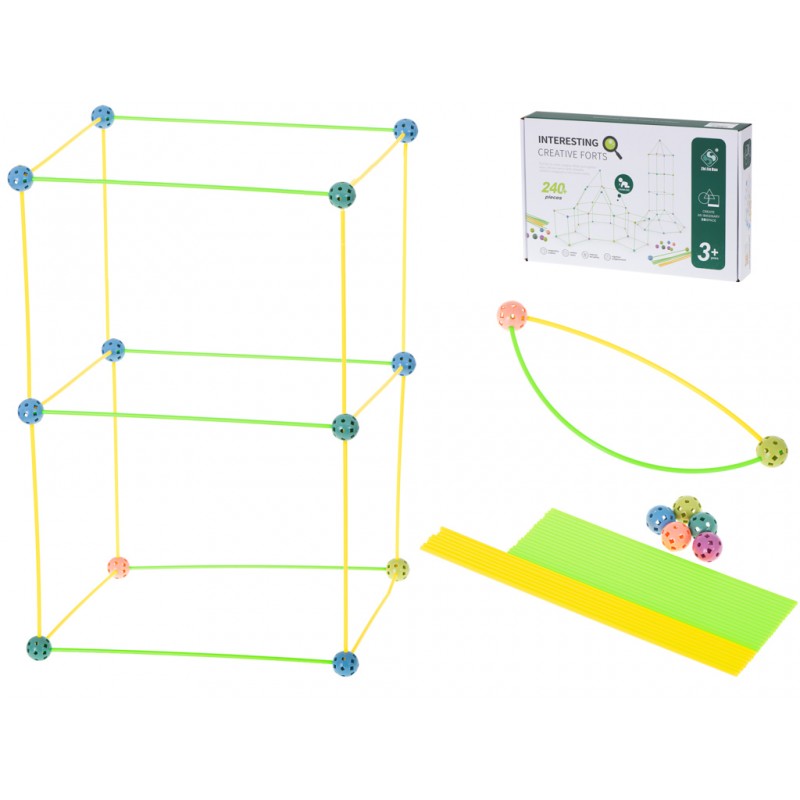 Szalma építőkészlet univerzális csatlakozókkal 240 db