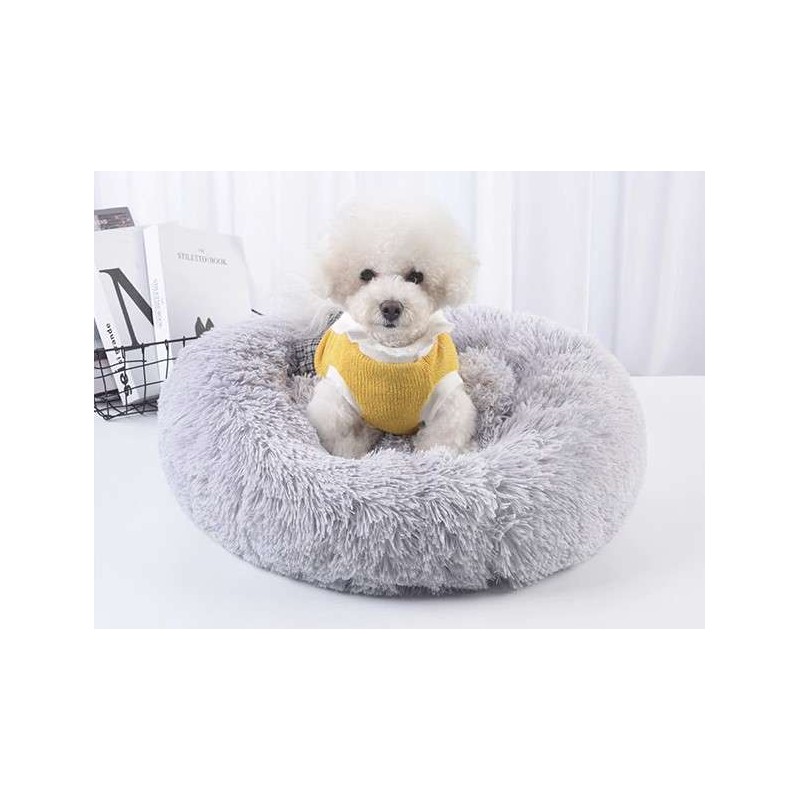 Szőrös kutyafekhely 60 cm - szürke