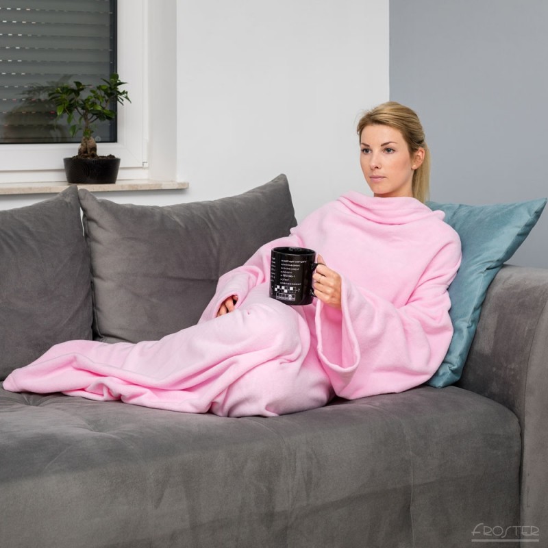 Hosszú ujjú takaró kenguru zsebbel Rózsaszín: Rózsaszín