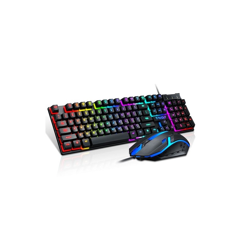 Játékbillentyűzet és egér háttérvilágítással - T-Wolf