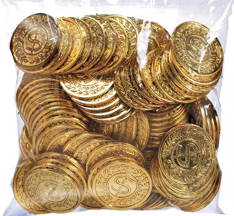 Arany játék érme / token készlet 144 db