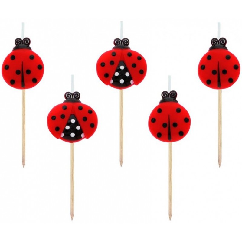 Születésnapi gyertyák - Katicák 7,5 cm (5 db)