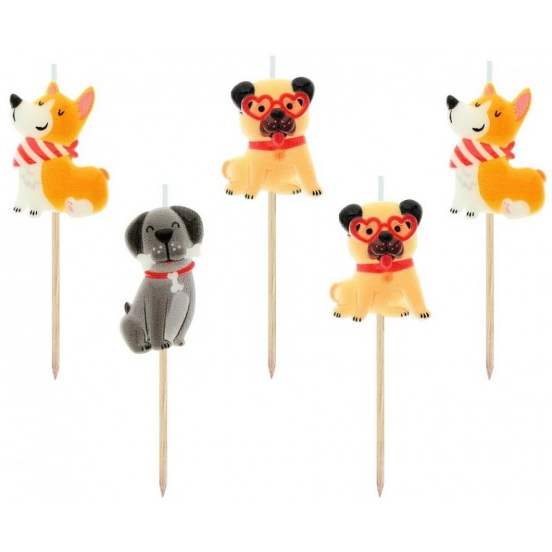 Születésnapi gyertyák - Kutyák 7,5 cm (5 db)