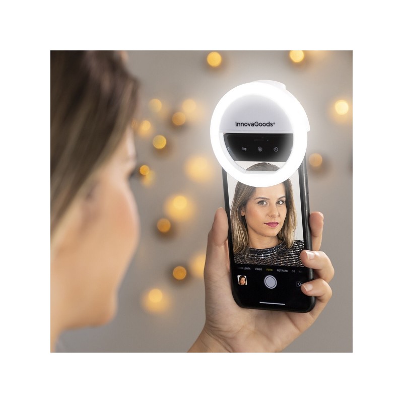 InnovaGoods újratölthető kör alakú szelfilámpa Instahoop