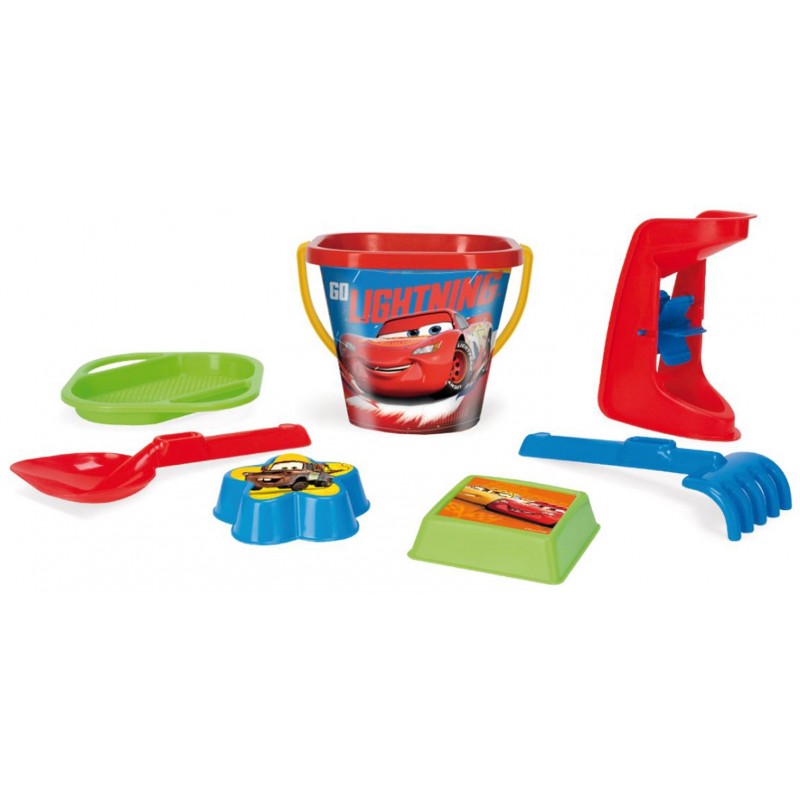 Négyszögletes vödör tartozékokkal - Pixar - Cars 7 db