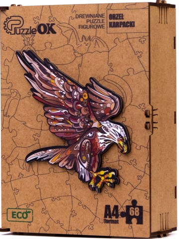 3D kézzel készített fa puzzle - Sas A4