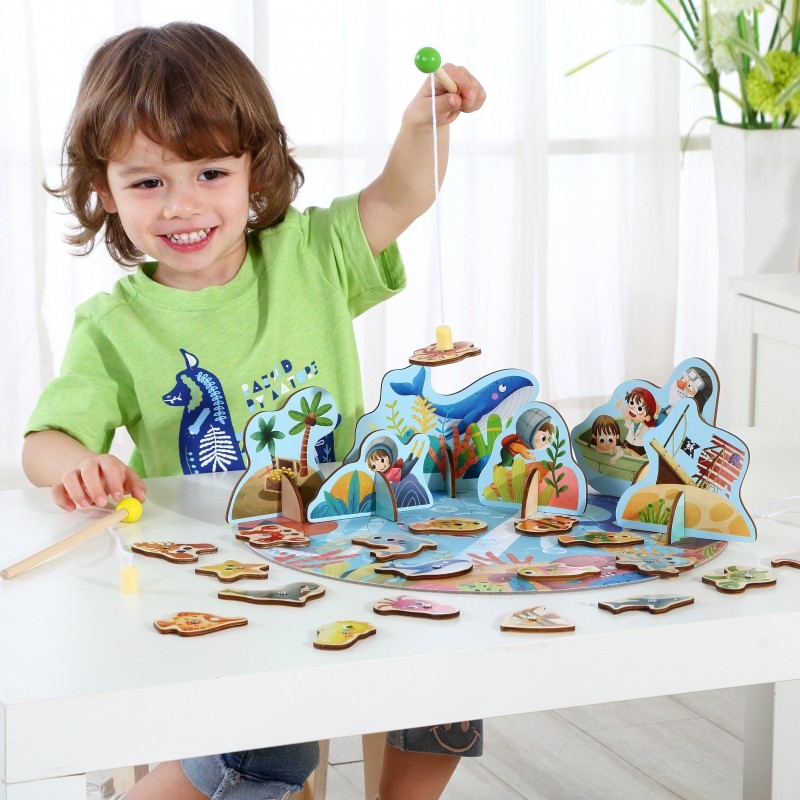 Gyermek puzzle mágneses halakkal 2 az 1-ben