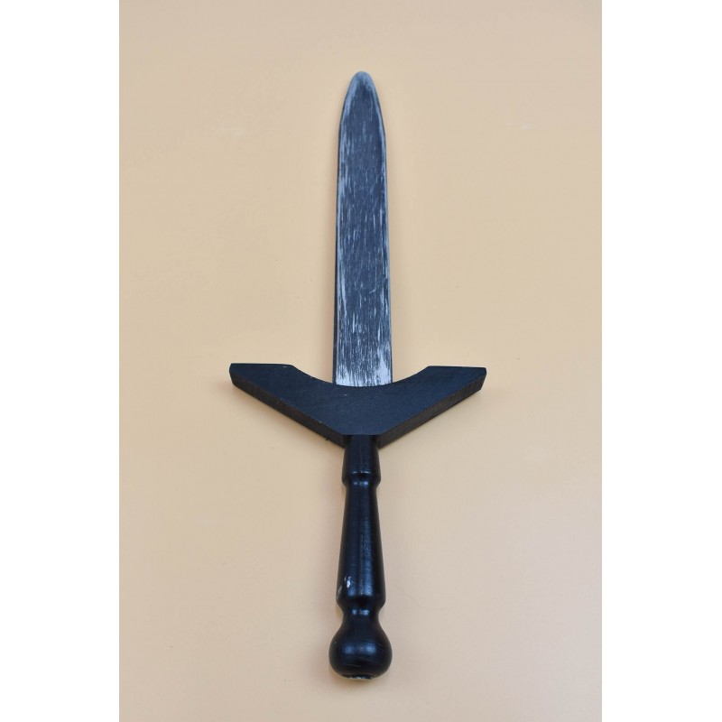 Középkori gyermek fából készült fegyver - gótikus kard Fekete: fekete