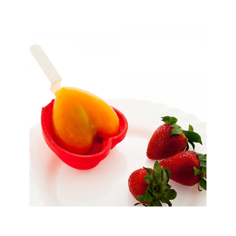 Szív alakú jégkrém készítő műanyag forma  2 db