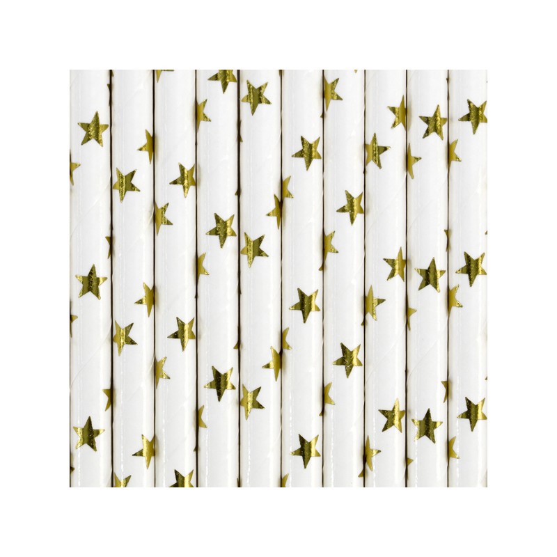Papírszívószálak - Stars - 19,5 cm (10 db) Egyéb változatok: Arany