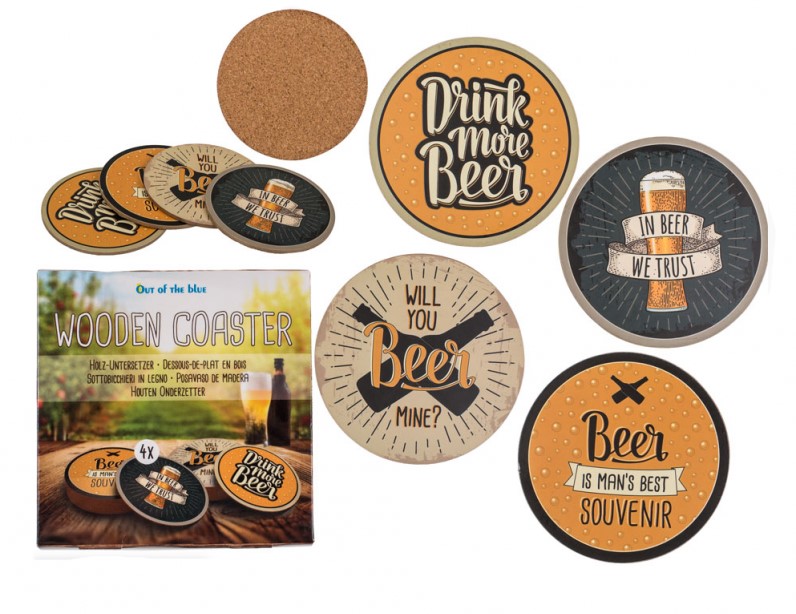 Poháralátét Drink more beer 4db