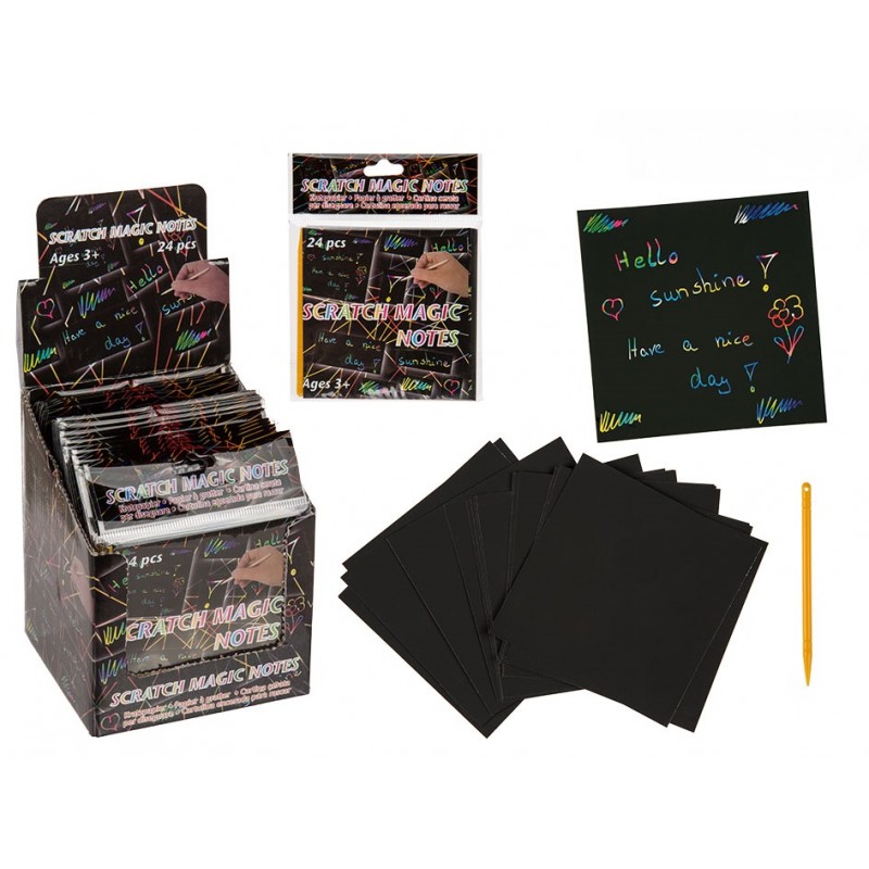 Kreatív kaparós papírkészlet (fekete) bambusz tűvel