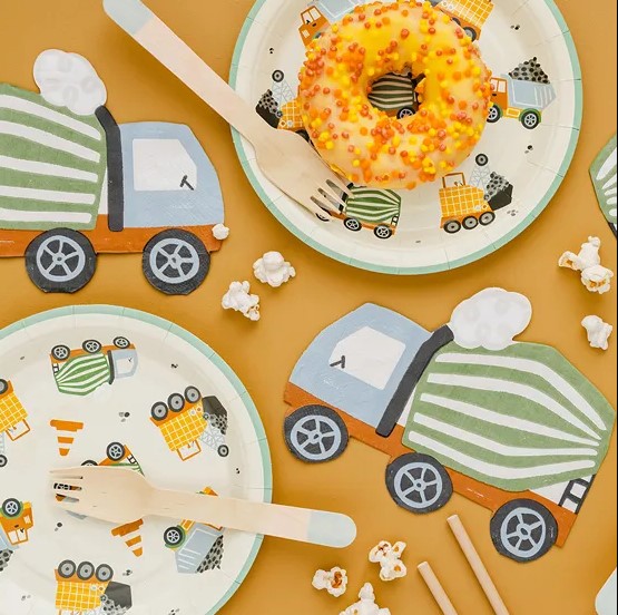 Papírtányérok - Teherautók 18cm